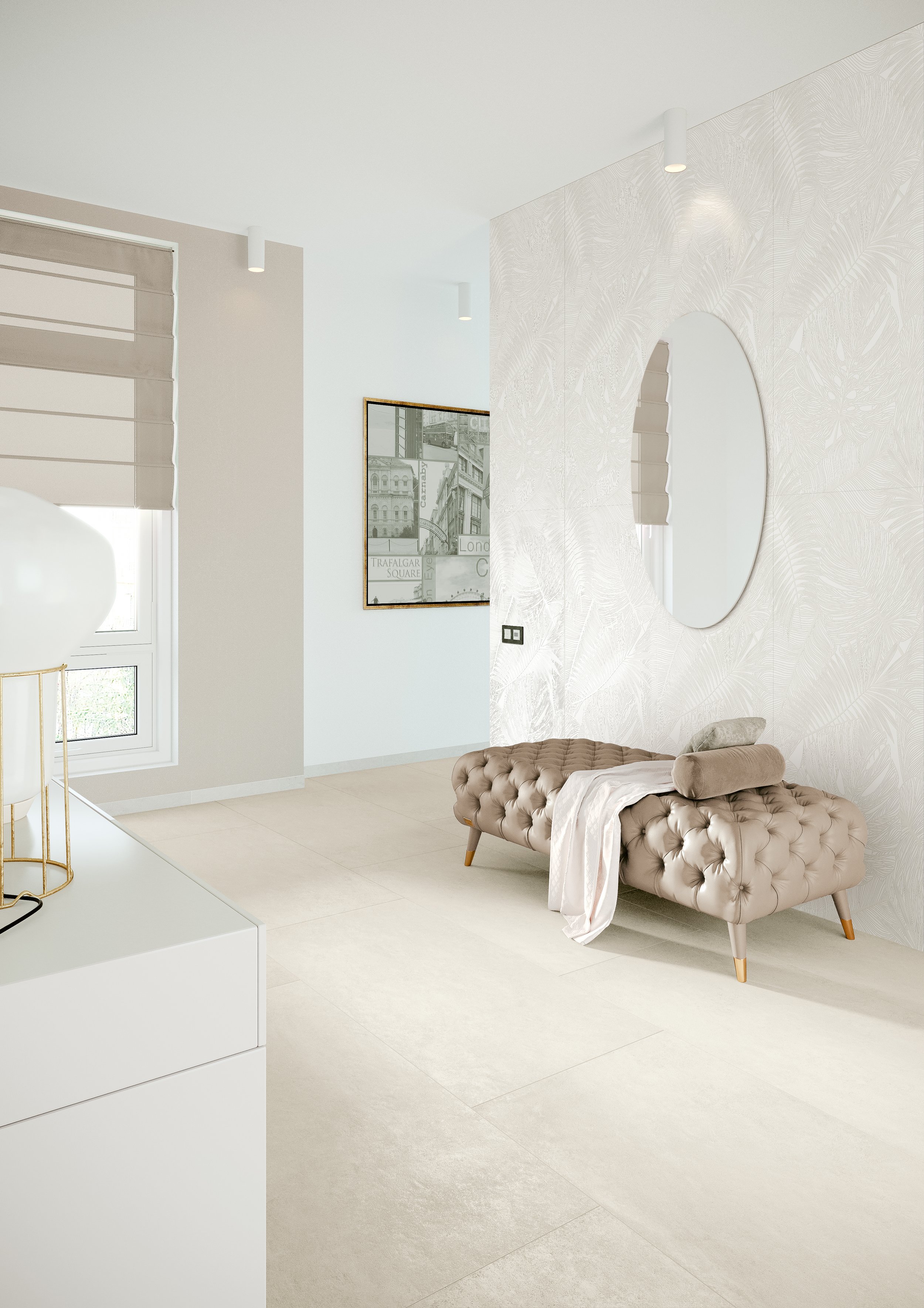 Transform Your Walls with White Palm Leaf Porcelain Tile: The